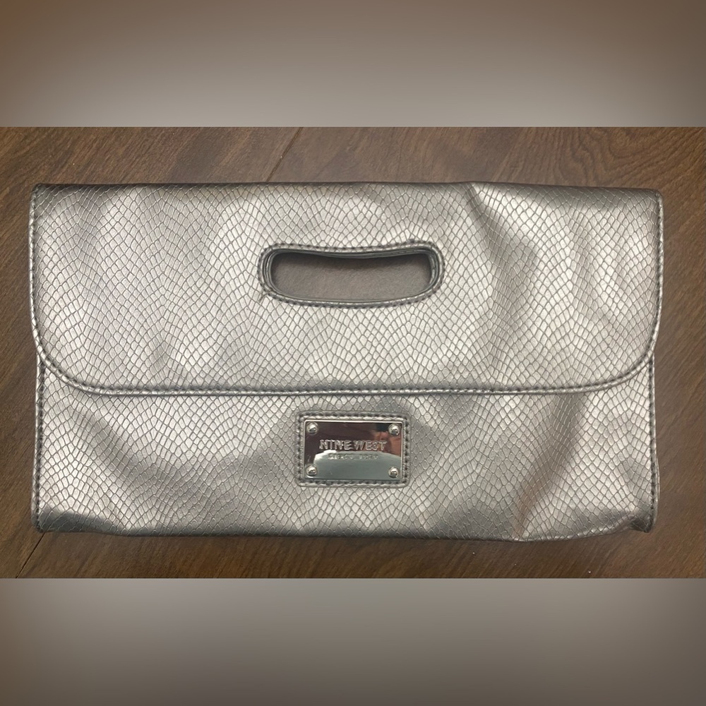 Nine West silver clutch bag.